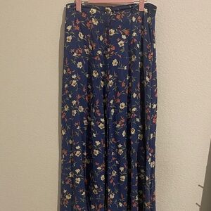 Floral Blue Maxi Skirt